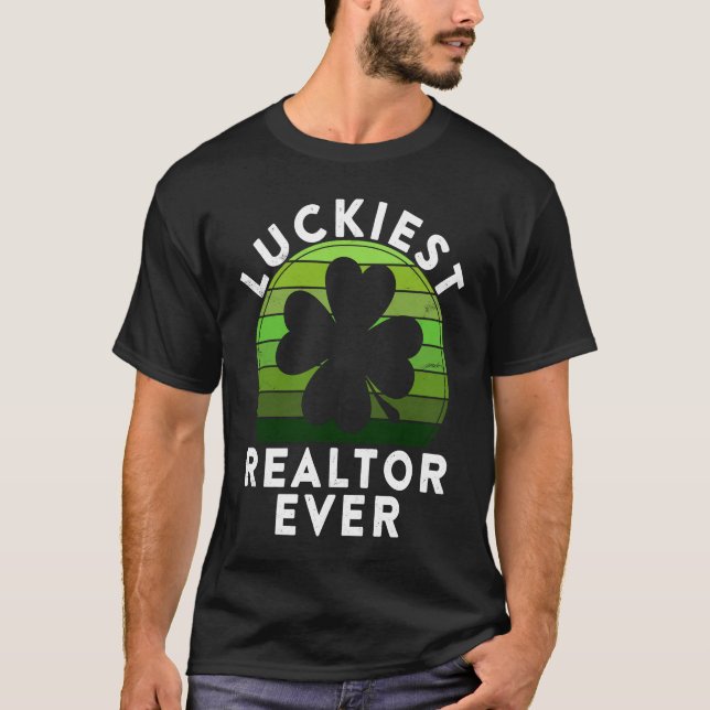 T-shirt Luckiest Realtor Ever  Shamrock Sunset St Patricks (Devant)