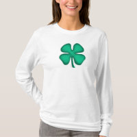 Lucky 4 Leaf Irlandais Clover femmes blanc long ch