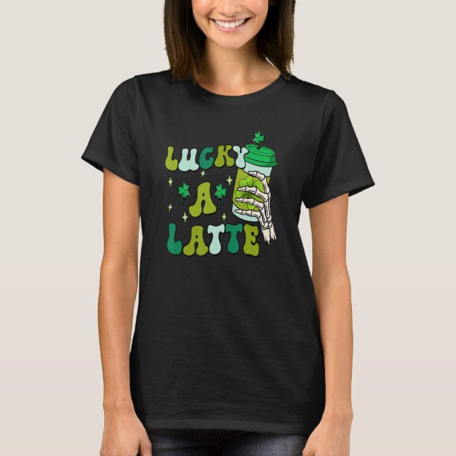 T-shirt Lucky A Latte Jour de la Saint Patrick Retro Skele (Devant)