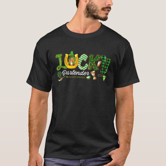 T-shirt LUCKY Bartender Happy St Patrick's Day Funny Barte (Devant)