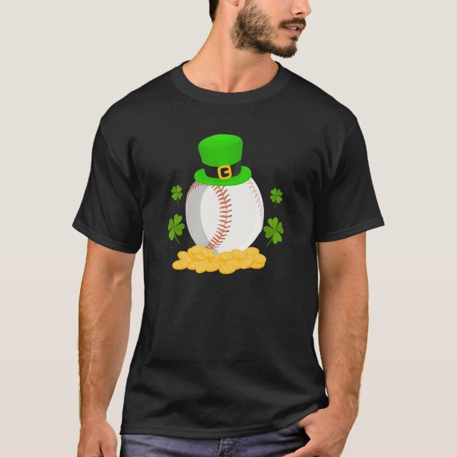 T-shirt Lucky Baseball Leprechaun Casquette Pile Golden Co (Devant)