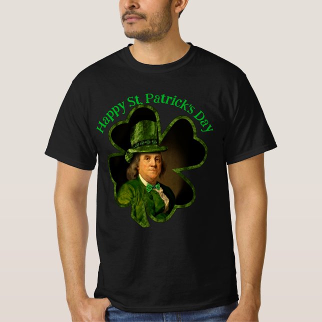 T-shirt Lucky Ben Franklin Saint Patrick's Day (Devant)