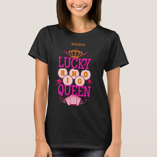 T-shirt Lucky Bingo Queen /nom modifiable (Devant)