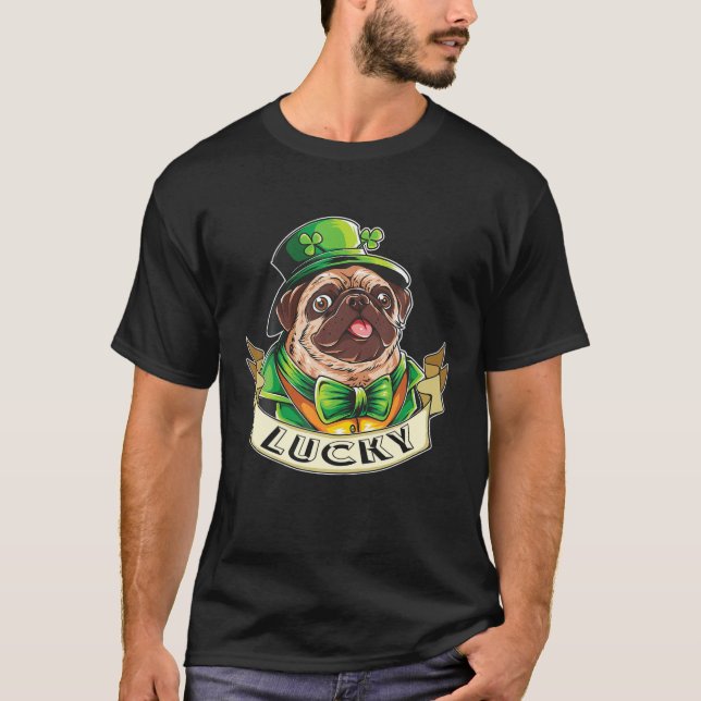 T-shirt Lucky Carlin Ruban Shamrocks St Patrick's Day Carl (Devant)