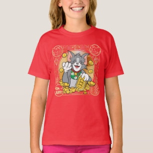 T-shirt Lucky Cat Jerry Avec Sycees Or