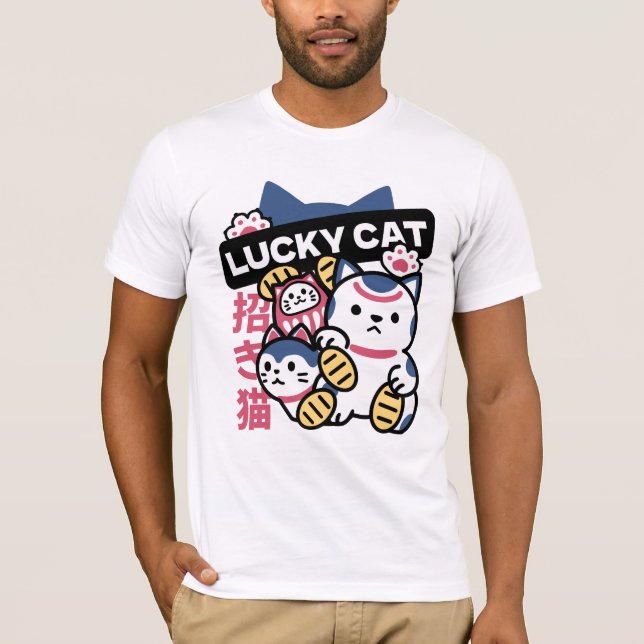 T-shirt Lucky Cat Maneki Neko – Japanese Fortune Cat  (Devant)