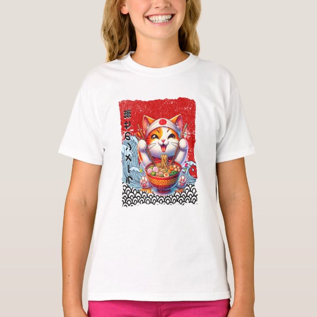 T-shirt Lucky Cat Noodle Love (Devant)