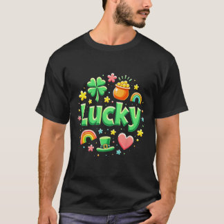 T-shirt Lucky Charm Patricks Day Pot Of Gold Irish Shamroc