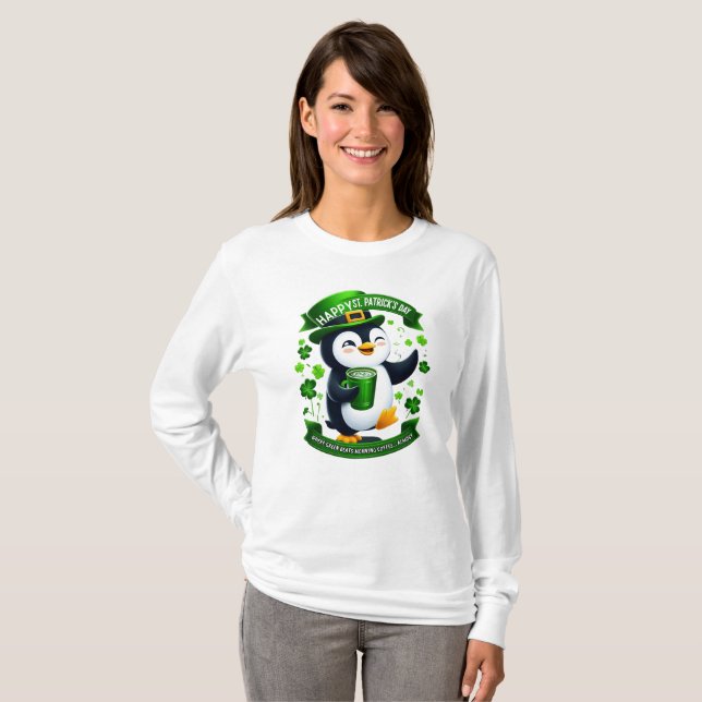 T-shirt Lucky Charm Penguin Fête de la Saint-Patrick (Devant entier)