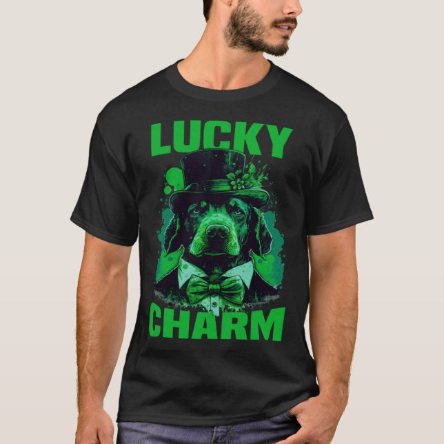 T-shirt Lucky Charm Saint Patrick s Chien Graphisme (Devant)
