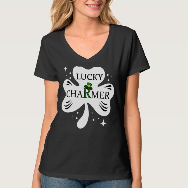 T-shirt Lucky Charmer St Patrick's Day (Devant)