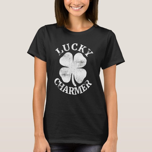 T-shirt LUCKY CHARMER St Patrick's Day Boys Kids Girl Sham (Devant)