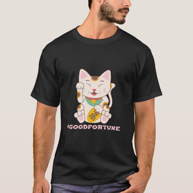 T-shirt Lucky Chat Bonne Fortune Maneki Neko (Devant)