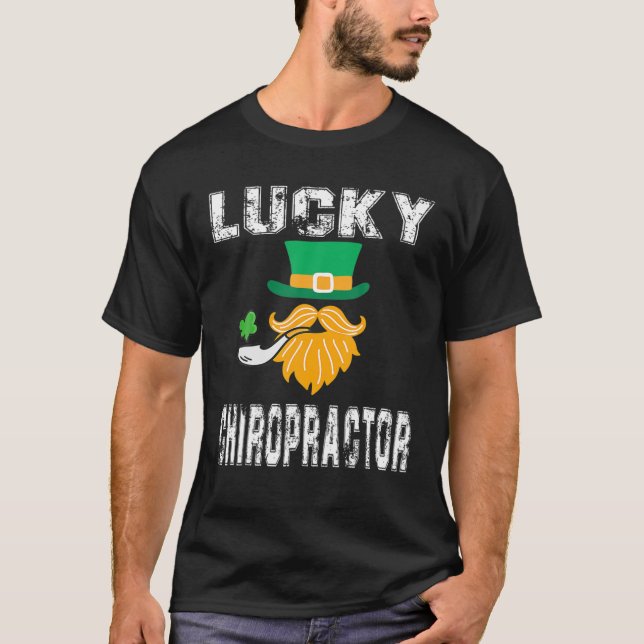 T-shirt Lucky Chiropractor Leprechaun Saint Patrick's Day (Devant)