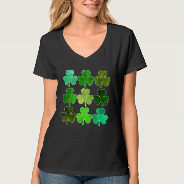 T-shirt Lucky Clover Green Shamrock Irish Funny st patrick (Devant)