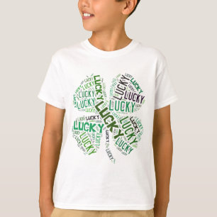 T-shirt Lucky Clover Word Art