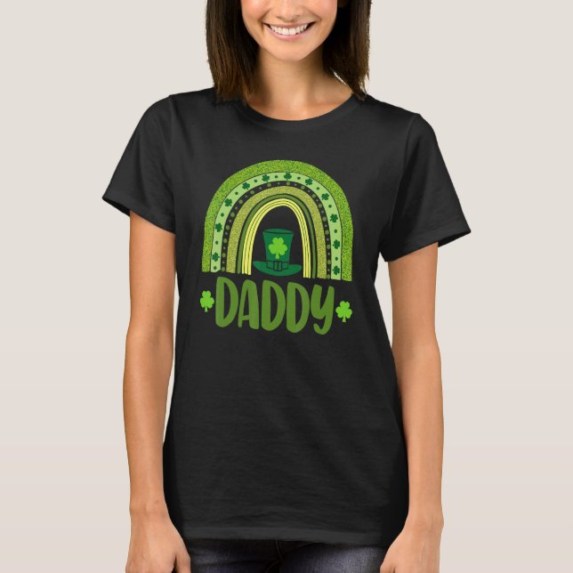 T-shirt Lucky Daddy Femmes St Patrick's Day Rainbow Love (Devant)
