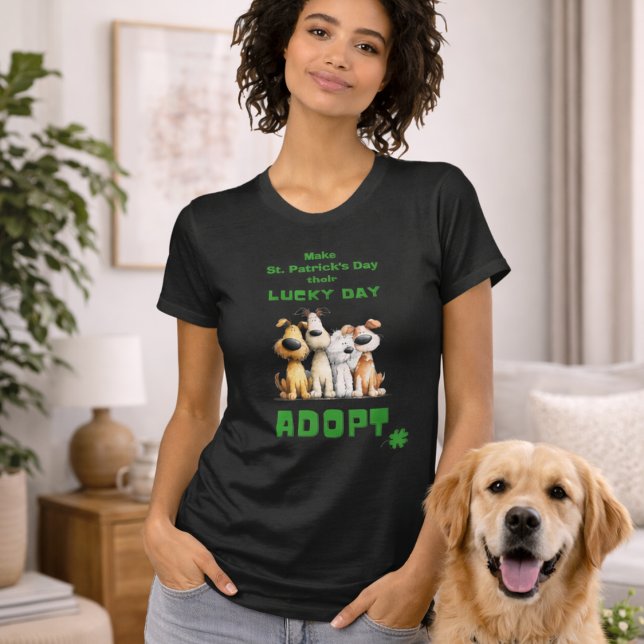 T-shirt Lucky Day Adopt Rescue Dogs Cute St Patrick’s Day (Créateur téléchargé)