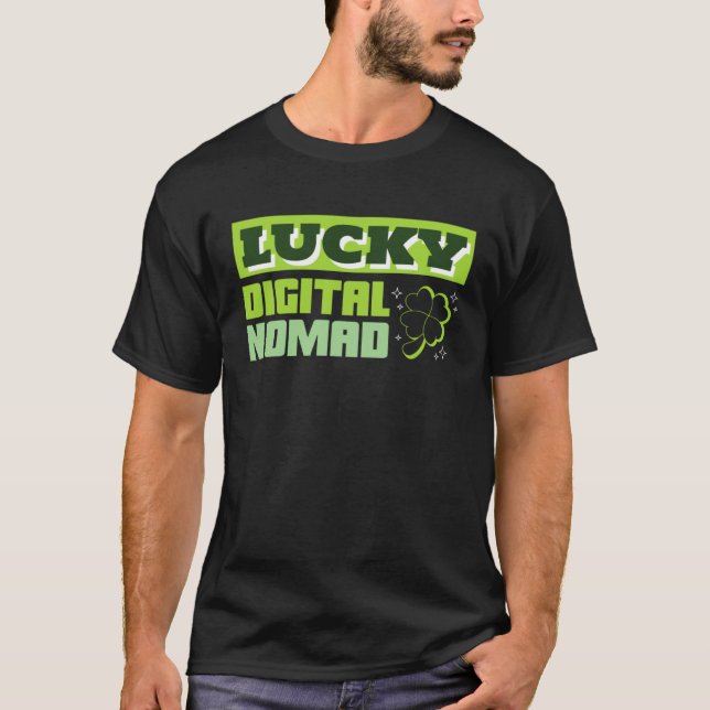 T-shirt Lucky Digital Nomad St Patrick's Day Working Abroa (Devant)