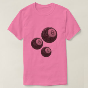T-shirt Lucky Disco 8 PINK, Lucky 8 disco Ball, Snooker