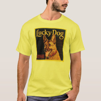 T-shirt Lucky Dog Vintage Crate Étiquette