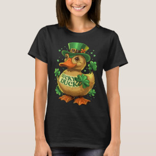 T-shirt Lucky Duck Shamrock Funny Jour de la Saint Patrick