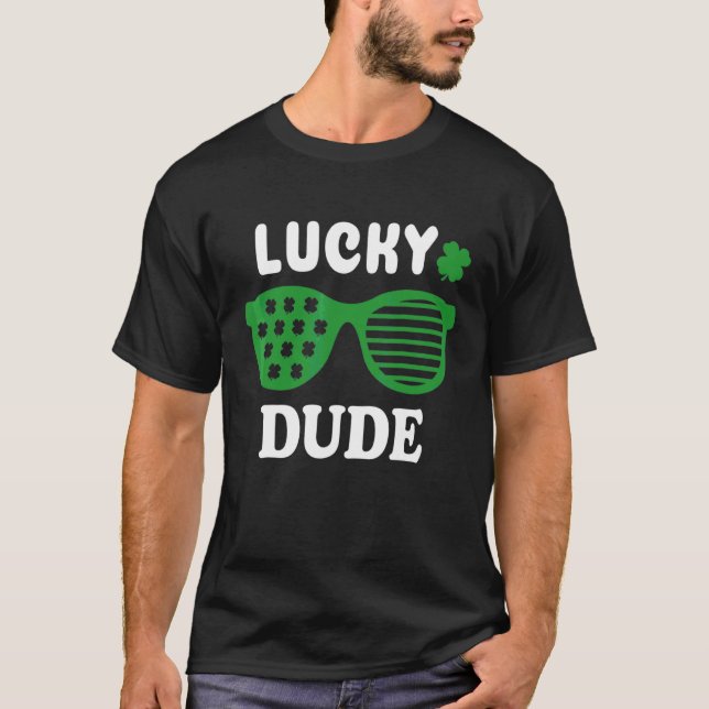 T-shirt Lucky Dude St Patrick's Day Lunettes de soleil ave (Devant)