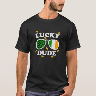 T-shirt Lucky Dude St Patrick's Day Lunettes de soleil ave