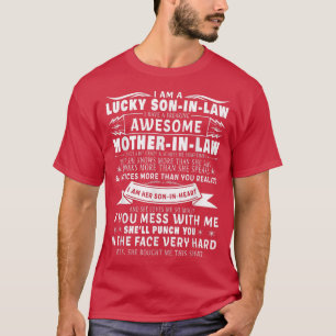 T-shirt Lucky FilsInLaw De Mère En Droit Drôle Mère De