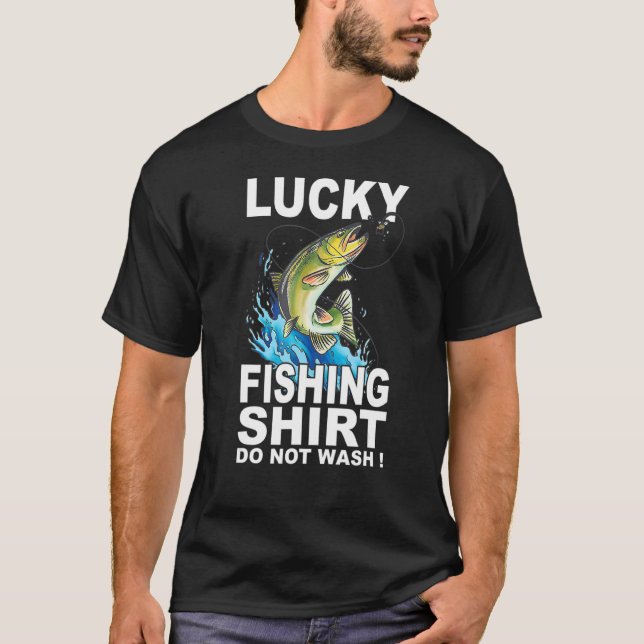 T-shirt Lucky Fishing drôle (Devant)
