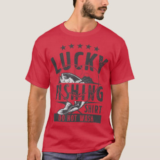 T-shirt Lucky Fishing Ne Pas Laver Funny Retro Ran Vintage