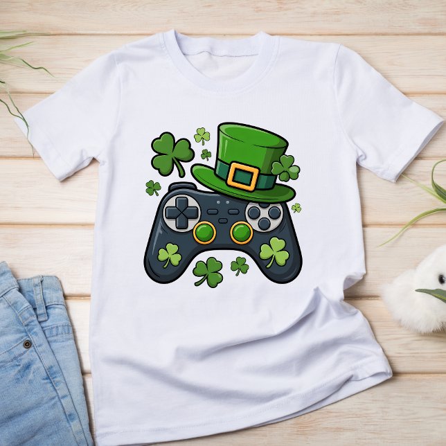 T-shirt Lucky Gamer St Patrick's Day Video Game Controller (Créateur téléchargé)
