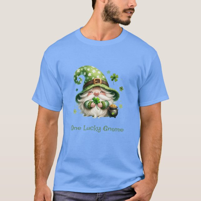 T-shirt Lucky Gnome - Saint Patrick’s Day Gnome Shamrocks (Devant)