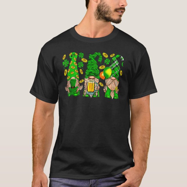 T-shirt Lucky Gnomes Amateurs Shamrock Clover Irish St Pat (Devant)