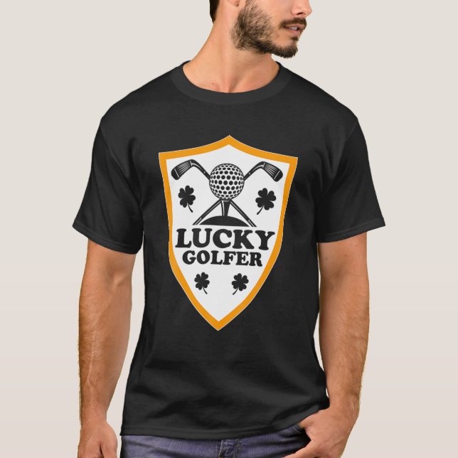 T-shirt Lucky Golfer Irish Golf St. Patrick's Day (Devant)
