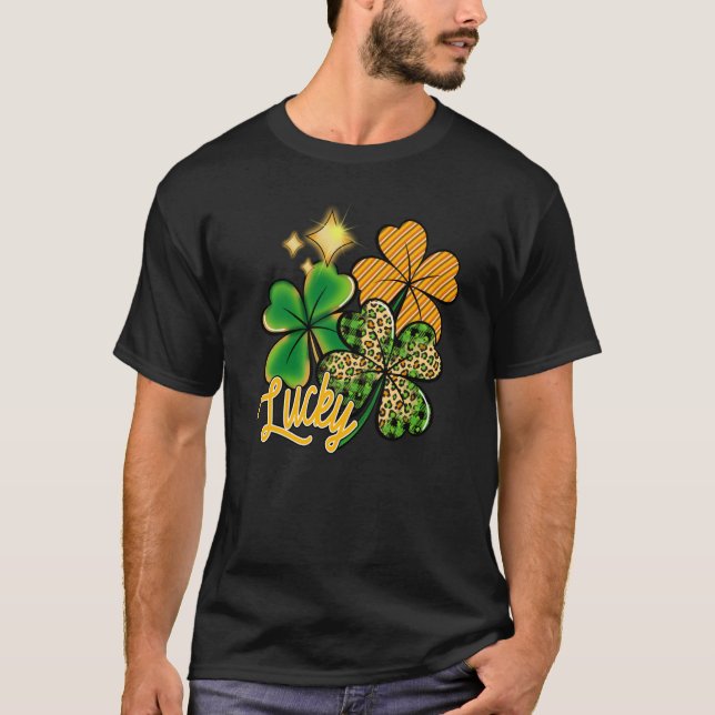 T-shirt Lucky Green Irish Plaid Shamrock St Patrick's Day  (Devant)