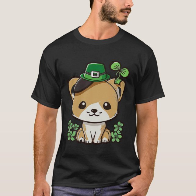 T-shirt Lucky Green Proud Irish St Patricks Day Cat 1 (Devant)