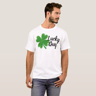 T-shirt Lucky Guy 4 Feuille Clover St. Patrick's Day Green