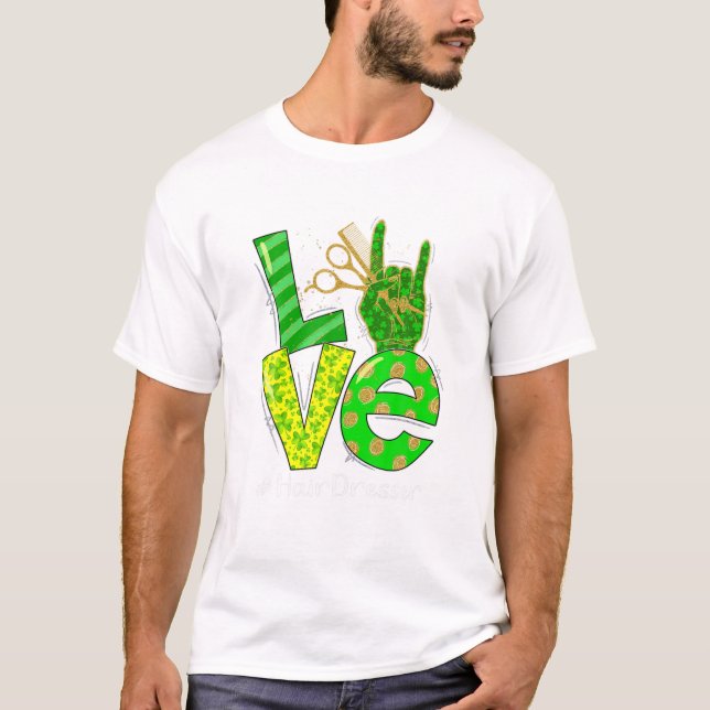 T-shirt Lucky Hair Dresser Shamrock (Devant)
