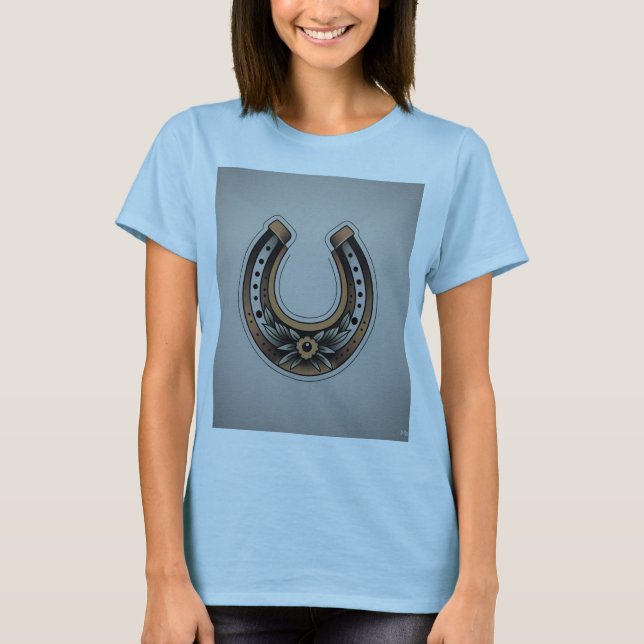 T-shirt Lucky Horseshoe traditionnel tatouage Tee (Devant)