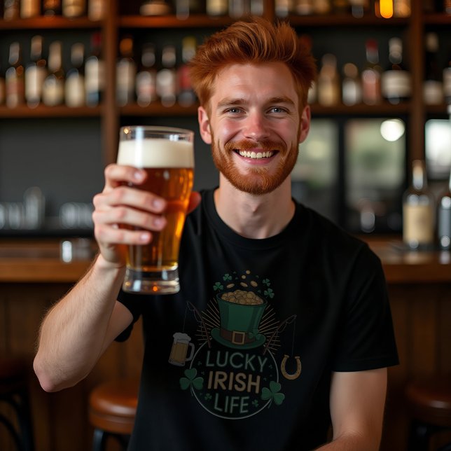 T-shirt Lucky Irish Life (Lucky Irish Life T-Shirt, St. Patrick's Day Shirt, Unisex Tee, Irish Pride Apparel, Beer Lovers Gift)