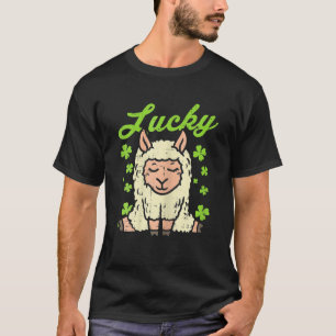 T-shirt Lucky Irish Llama Shamrock St Patrick Day Animal G