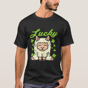 T-shirt Lucky Irish Llama Shamrock St Patrick Day Animal G
