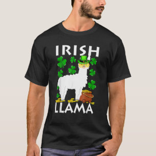 T-shirt Lucky Irish Llama Shamrock St Patrick Day Animal G