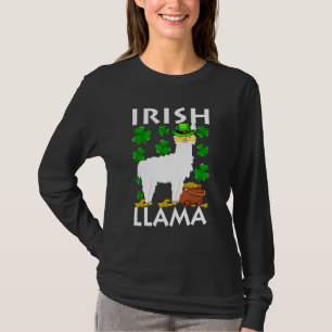 T-shirt Lucky Irish Llama Shamrock St Patrick Day Animal G