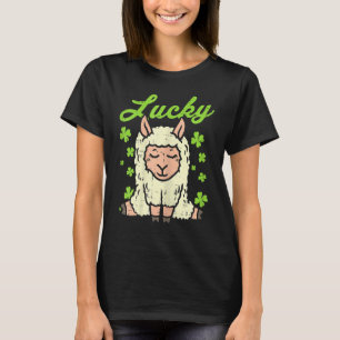 T-shirt Lucky Irish Llama Shamrock St Patrick Day Animal G