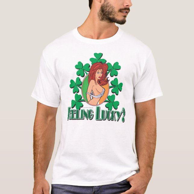 T-shirt Lucky Irish Pinup/St. Patrick's Day (Devant)