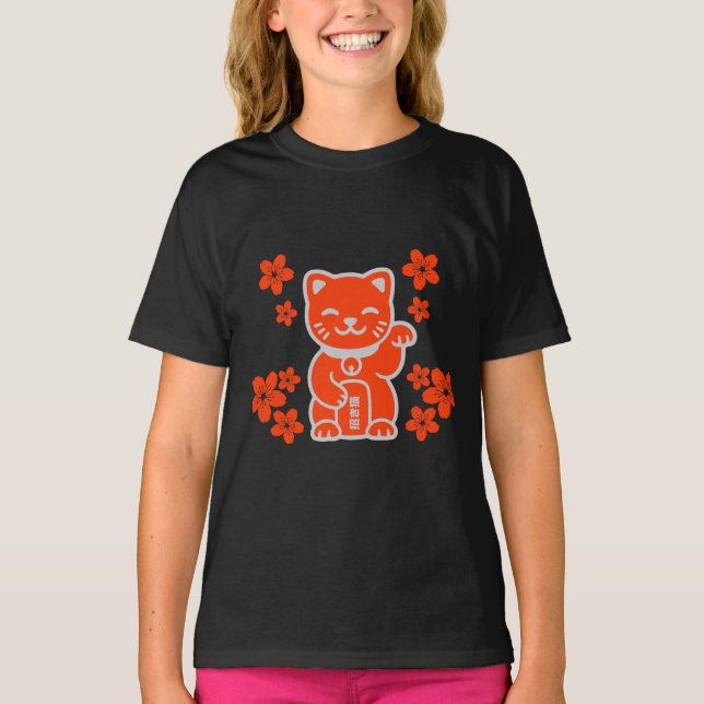 T-shirt Lucky Japonais Maneki-neko (Devant)