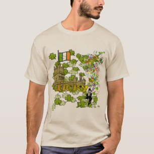 T-shirt Lucky Leprechaun et son château irlandais