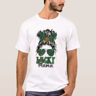 T-shirt Lucky Mama Happy St. Patrick's Day Leopard branché
